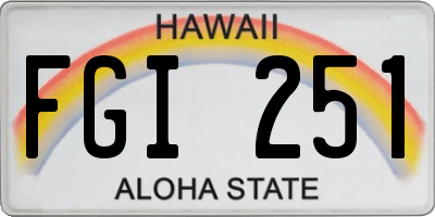 HI license plate FGI251