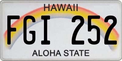 HI license plate FGI252