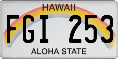 HI license plate FGI253