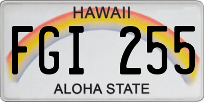 HI license plate FGI255