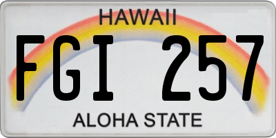 HI license plate FGI257