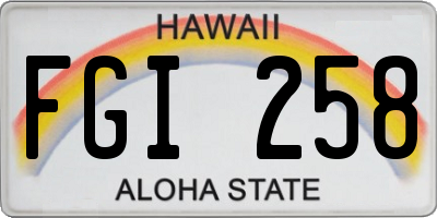 HI license plate FGI258