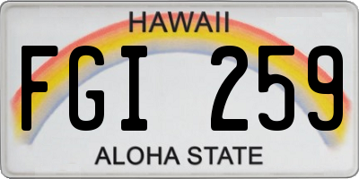 HI license plate FGI259