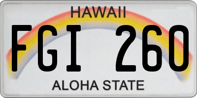 HI license plate FGI260