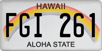 HI license plate FGI261