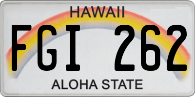 HI license plate FGI262