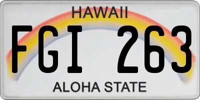 HI license plate FGI263