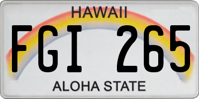 HI license plate FGI265