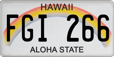 HI license plate FGI266