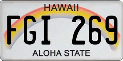HI license plate FGI269