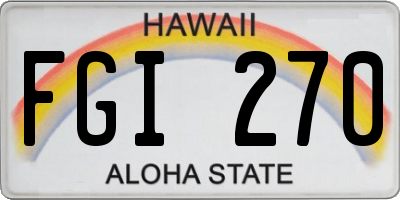 HI license plate FGI270