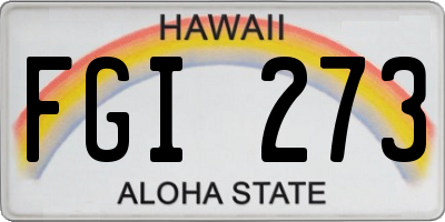 HI license plate FGI273