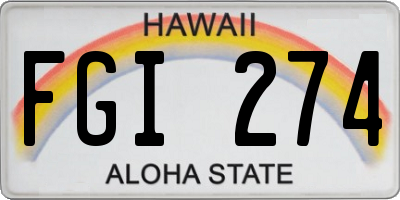 HI license plate FGI274