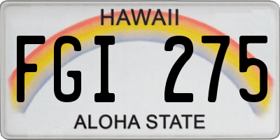 HI license plate FGI275