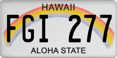HI license plate FGI277