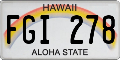 HI license plate FGI278