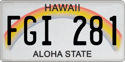 HI license plate FGI281