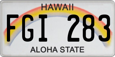 HI license plate FGI283