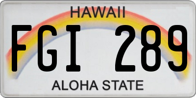 HI license plate FGI289