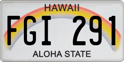 HI license plate FGI291