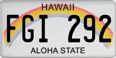HI license plate FGI292