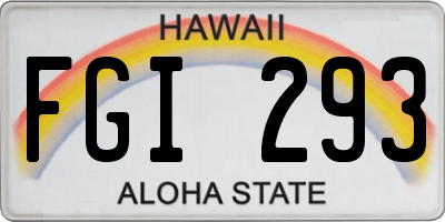 HI license plate FGI293