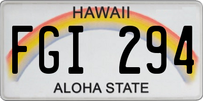 HI license plate FGI294