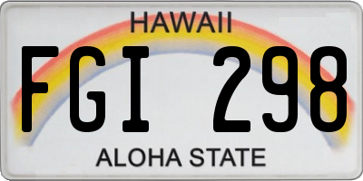 HI license plate FGI298