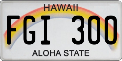 HI license plate FGI300