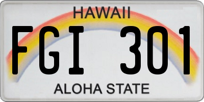 HI license plate FGI301