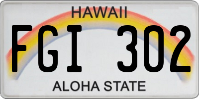 HI license plate FGI302