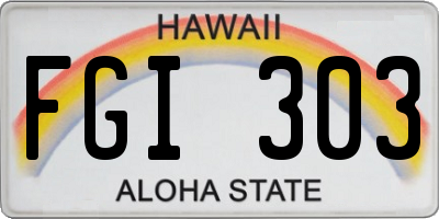 HI license plate FGI303