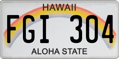 HI license plate FGI304
