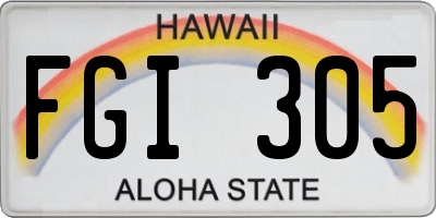 HI license plate FGI305