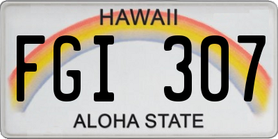 HI license plate FGI307