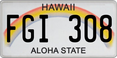 HI license plate FGI308