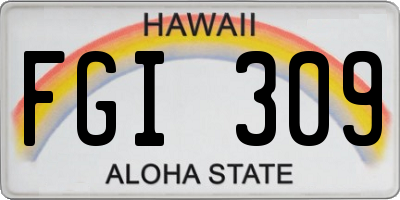 HI license plate FGI309