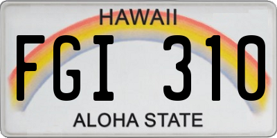 HI license plate FGI310
