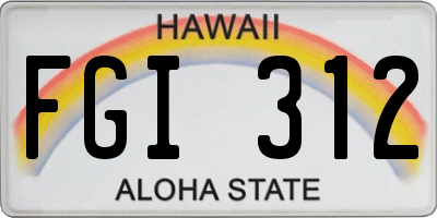 HI license plate FGI312