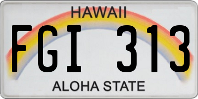 HI license plate FGI313