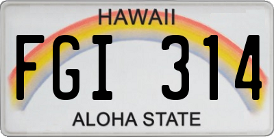 HI license plate FGI314