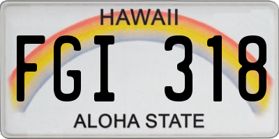HI license plate FGI318