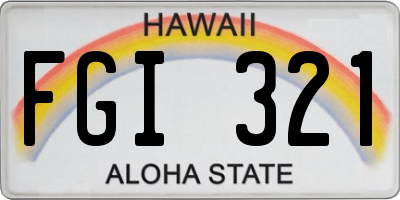HI license plate FGI321