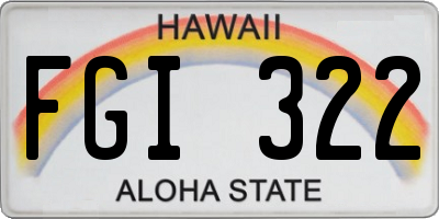 HI license plate FGI322
