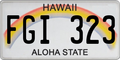 HI license plate FGI323