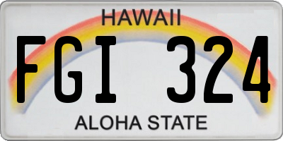 HI license plate FGI324