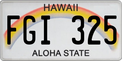 HI license plate FGI325