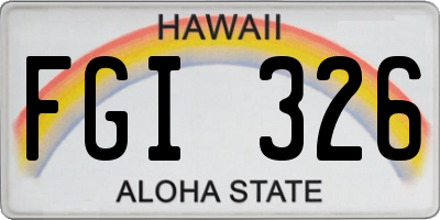 HI license plate FGI326