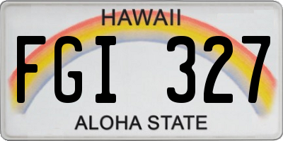 HI license plate FGI327