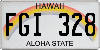 HI license plate FGI328